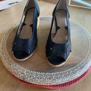 Lauren Ralph Lauren black espardrille wedges